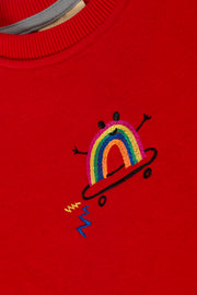 beetlebeez 'HAPPY RAINBOW' SWEATSHIRT - rot