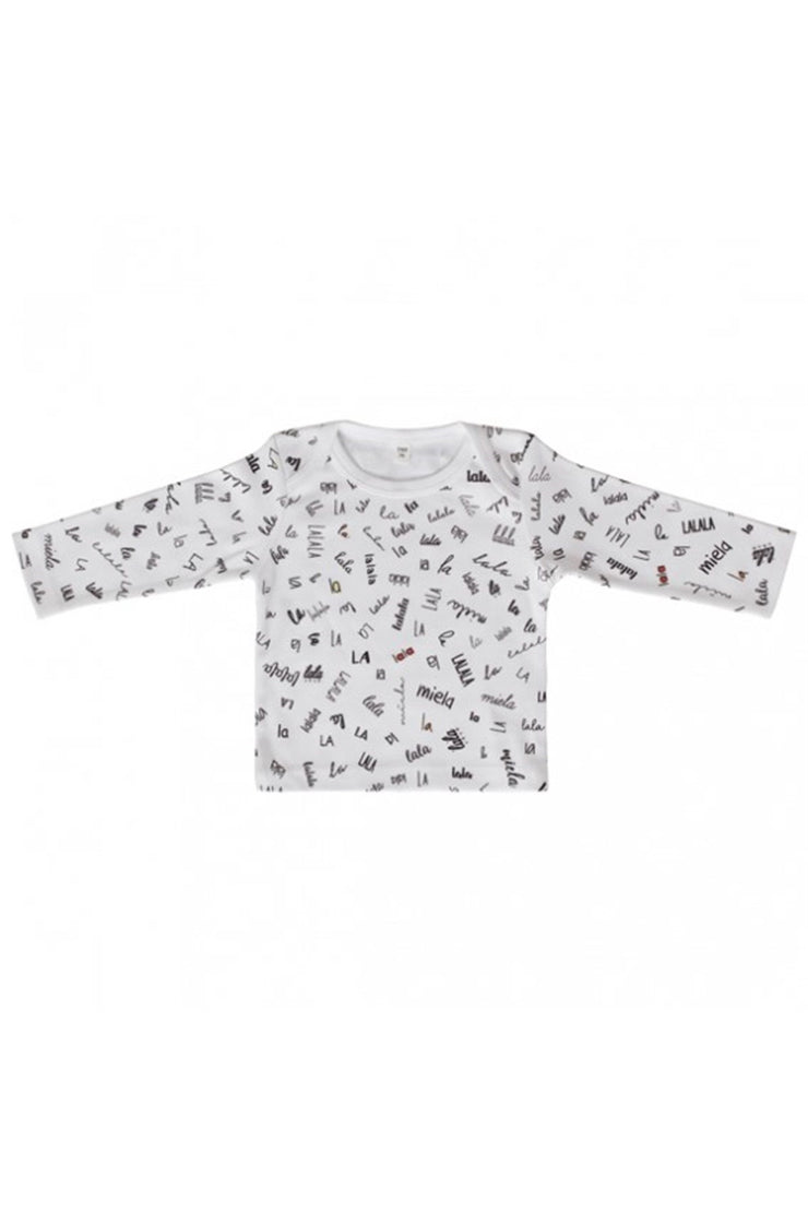 mielakids LALALA-SWEATSHIRT - weiss mit schwarz