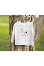 mielakids - Langarm-Shirt 'CREATIVE PRINTED' - weiss